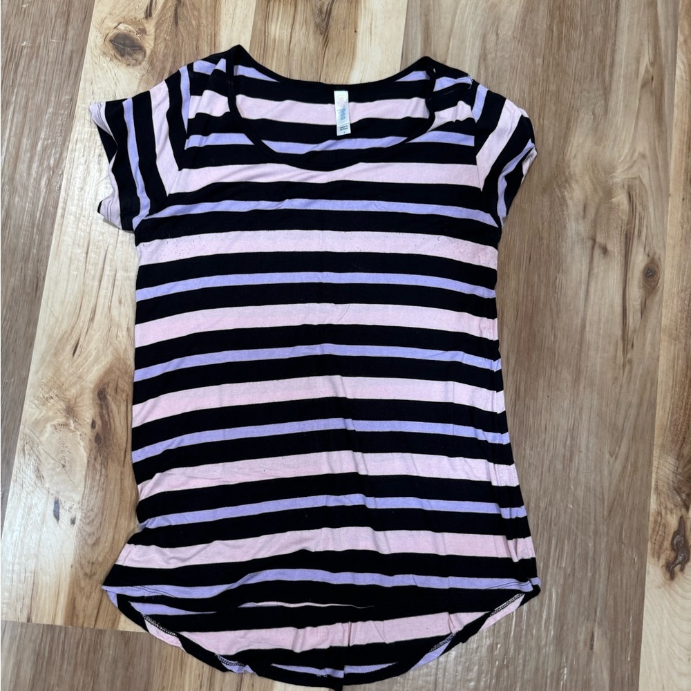 Lularoe Striped Black and Pink Women's Top